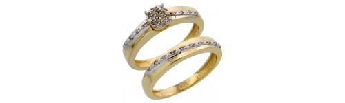 14k Yellow Gold 2-Piece Ladies' Rings