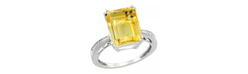 Citrine & Diamonds Silver Rings Citrine & Diamonds Silver Rings