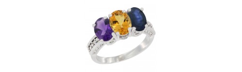 3-Stone Citrine Rings 3-Stone Citrine Rings