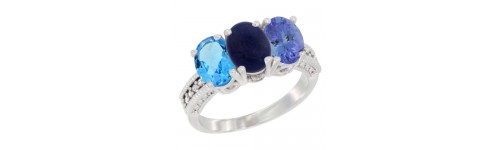 3-Stone Lapis Rings