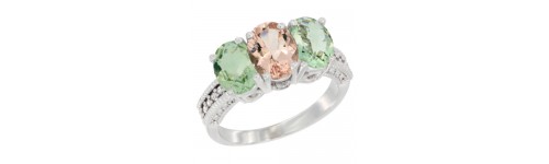 3-Stone Morganite Rings 3-Stone Morganite Rings