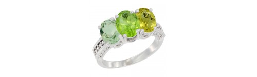 3-Stone Peridot Rings