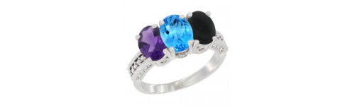 3-Stone Swiss Blue Topaz Rings 3-Stone Swiss Blue Topaz Rings