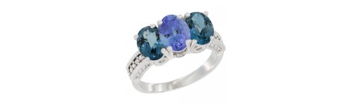 3-Stone Tanzanite Rings 3-Stone Tanzanite Rings