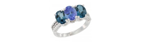 3-Stone Tanzanite Rings