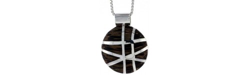 Men's Wood Inlay Pendants Men's Wood Inlay Pendants