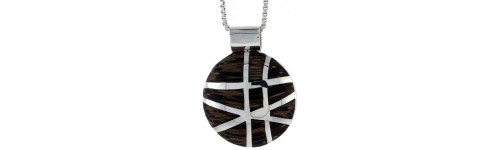 Men's Wood Inlay Pendants