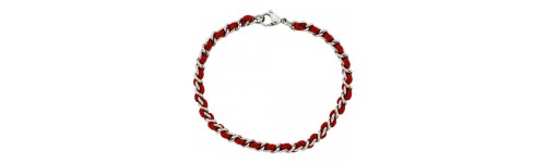 Women's Stainless Steel with Satin Cord Bracelets