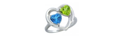 10k White Gold 2-Stone Ladies' Rings 10k White Gold 2-Stone Ladies' Rings