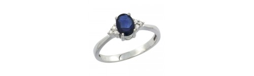 10k White Gold Blue Sapphire Rings