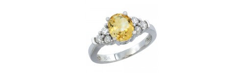 10k White Gold Citrine Rings