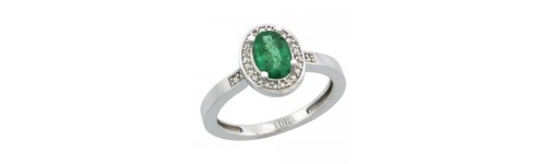 10k White Gold Emerald Rings