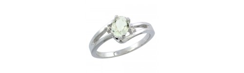 10k White Gold Green Amethyst Rings 10k White Gold Green Amethyst Rings