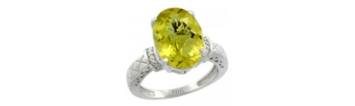 10k White Gold Lemon Quartz Rings 10k White Gold Lemon Quartz Rings