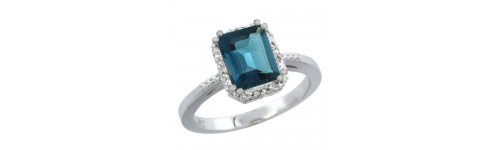 10k White Gold London Blue Topaz Rings