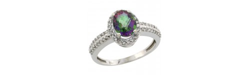 10k White Gold Mystic Topaz Rings 10k White Gold Mystic Topaz Rings