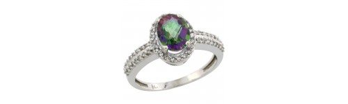 10k White Gold Mystic Topaz Rings