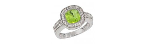 10k White Gold Peridot Rings