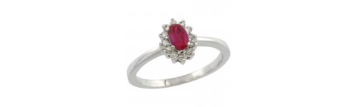 10k White Gold Ruby Rings