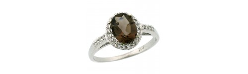 10k White Gold Smoky Topaz Rings 10k White Gold Smoky Topaz Rings