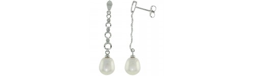 10k White Gold Drop & Dangle Earrings