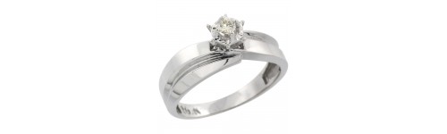 10k White Gold Women's Solitaire Rings