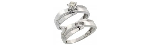 10k White Gold 2-Piece Ladies' Rings 10k White Gold 2-Piece Ladies' Rings