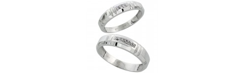10k White Gold His & Hers Bands 10k White Gold His & Hers Bands