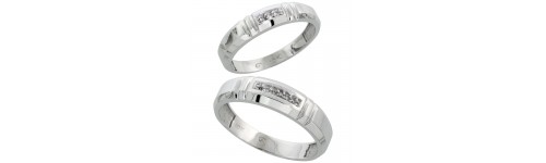 10k White Gold His & Hers Bands