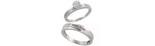 10k White Gold His & Hers Rings 10k White Gold His & Hers Rings