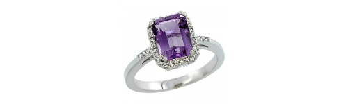 10k White Gold Color Gemstone Rings 10k White Gold Color Gemstone Rings