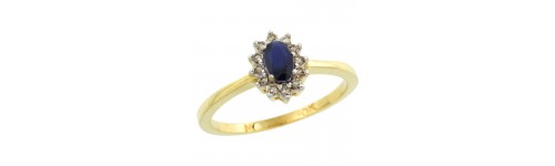 10k Yellow Gold Blue Sapphire Rings