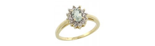 10k Yellow Gold Green Amethyst Rings