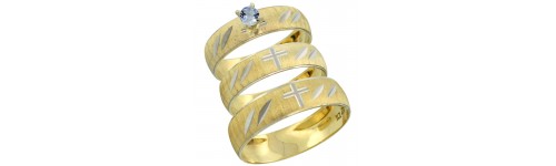10k Yellow Gold Light Blue Sapphire Rings