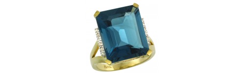 10k Yellow Gold London Blue Topaz Rings 10k Yellow Gold London Blue Topaz Rings