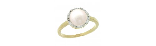 10k Yellow Gold Pearl Rings
