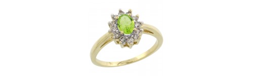 10k Yellow Gold Peridot Rings