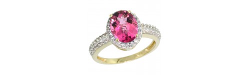 10k Yellow Gold Pink Topaz Rings