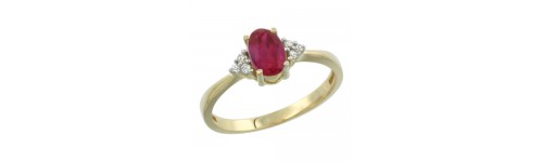 10k Yellow Gold Ruby Rings