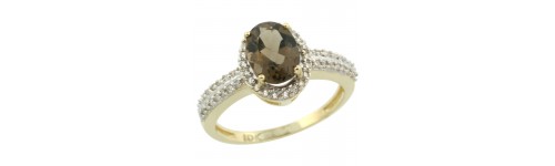 10k Yellow Gold Smoky Topaz Rings