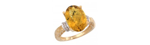 10k Yellow Gold Whisky Quartz Rings