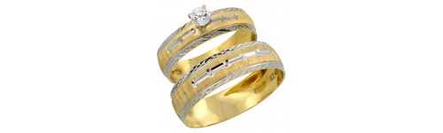 10k Yellow Gold White Sapphire Rings