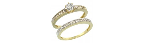 10k Yellow Gold Women's 2-Piece Rings 10k Yellow Gold Women's 2-Piece Rings