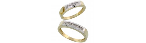 10k Yellow Gold His & Hers Bands