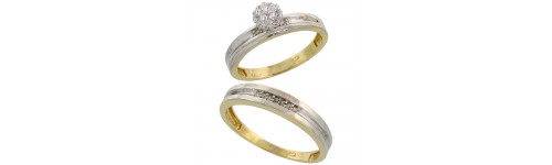 10k Yellow Gold His & Hers Rings