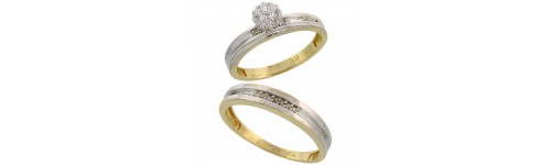 10k Yellow Gold His & Hers Rings 10k Yellow Gold His & Hers Rings