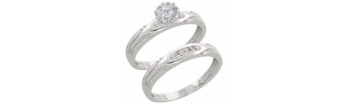 10k White Gold Wedding & Engagement Sets