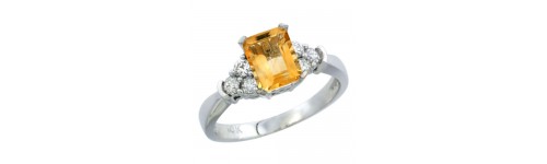 14k White Gold Citrine Rings 14k White Gold Citrine Rings