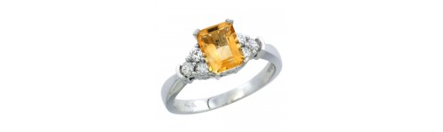 14k White Gold Citrine Rings