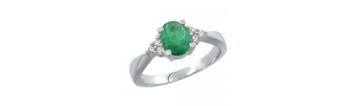 14k White Gold Emerald Rings